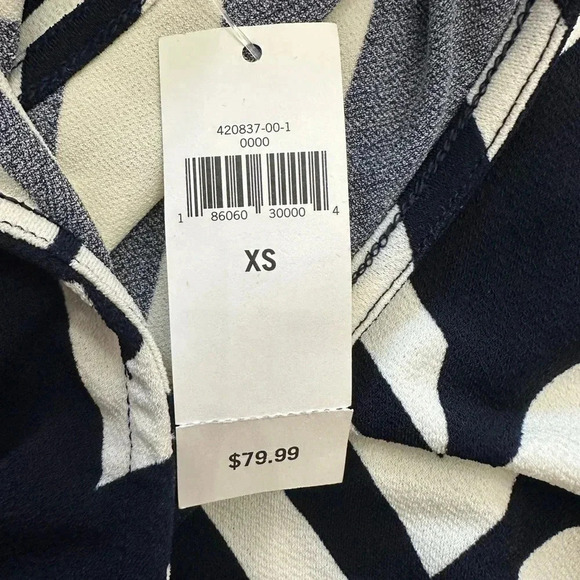 NWT Banana Republic Midi Dress Blue And White Size XS Interview Office - Picture 5 of 6